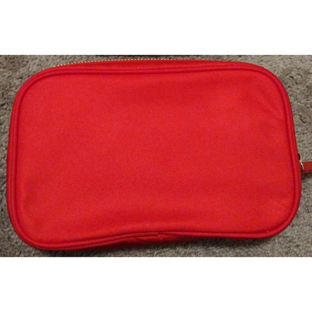 Stoney Clover Lane tomato red double zip pouch - SEE DESCRIPTION